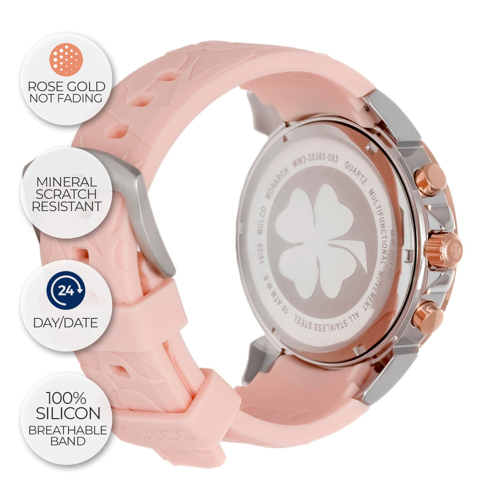 Reloj Mulco Lush Monarch rosado detalle