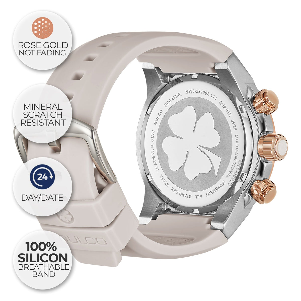 Reloj Mulco Breathe beige detalle