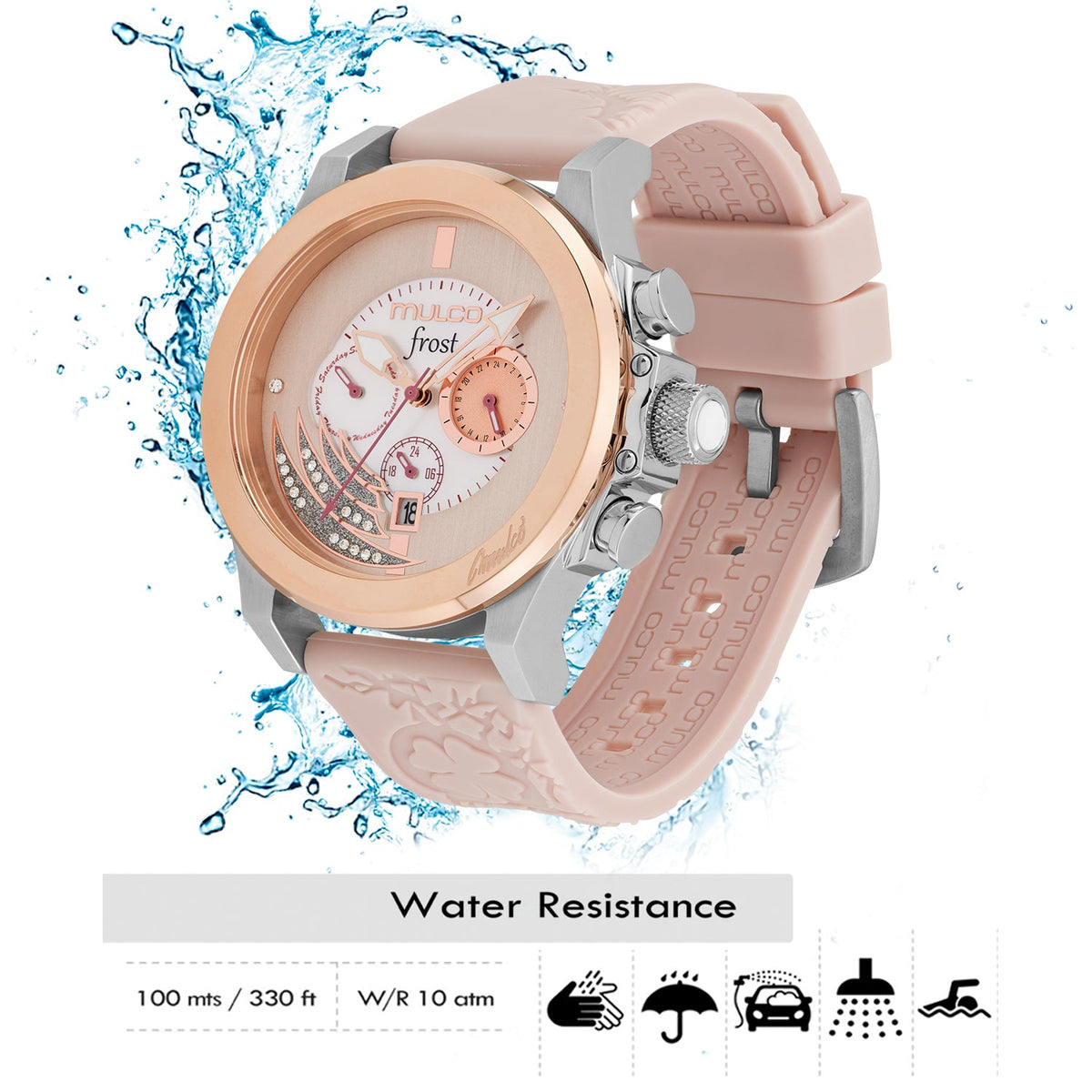 Reloj Mulco Frost Full Moon beige vista lateral