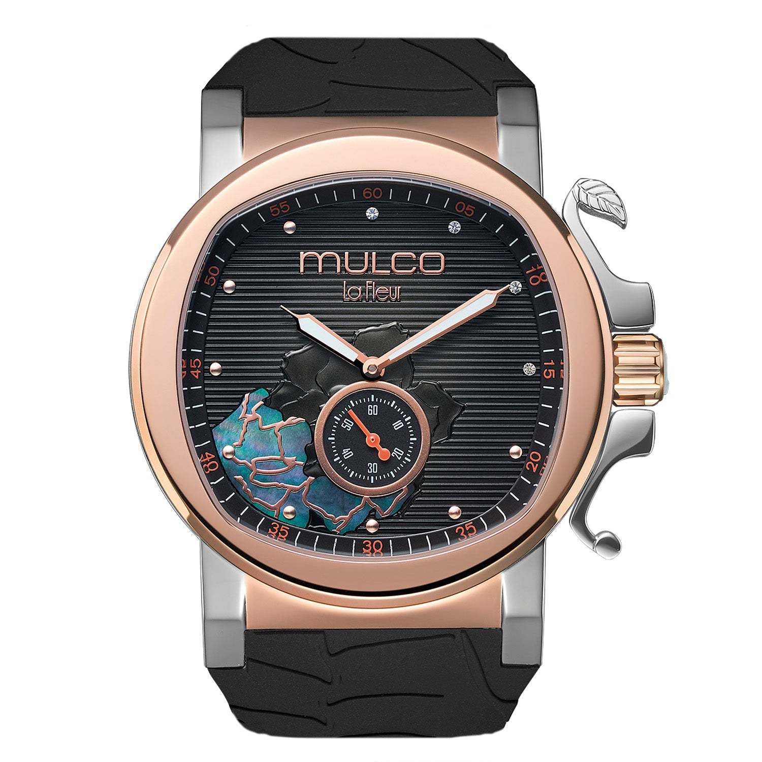 Reloj Mulco La Fleur Gardenia negro vista frontal