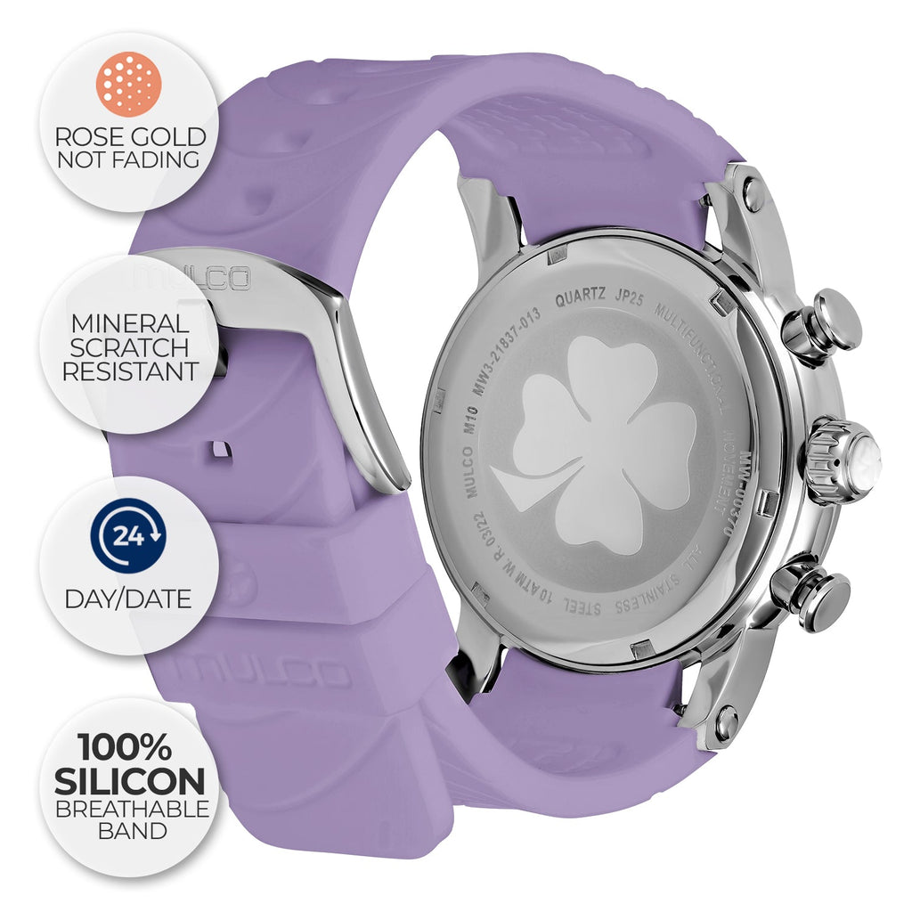 Reloj Mulco M10 Namaste morado detalle