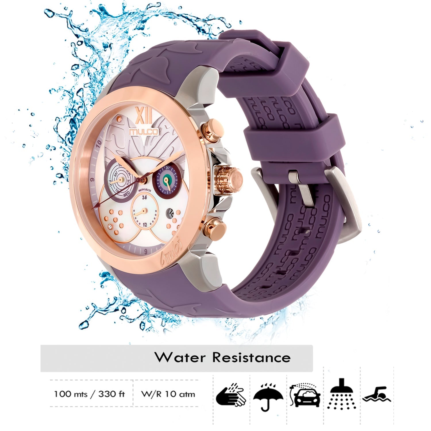 Reloj Mulco Lush Monarch morado vista lateral
