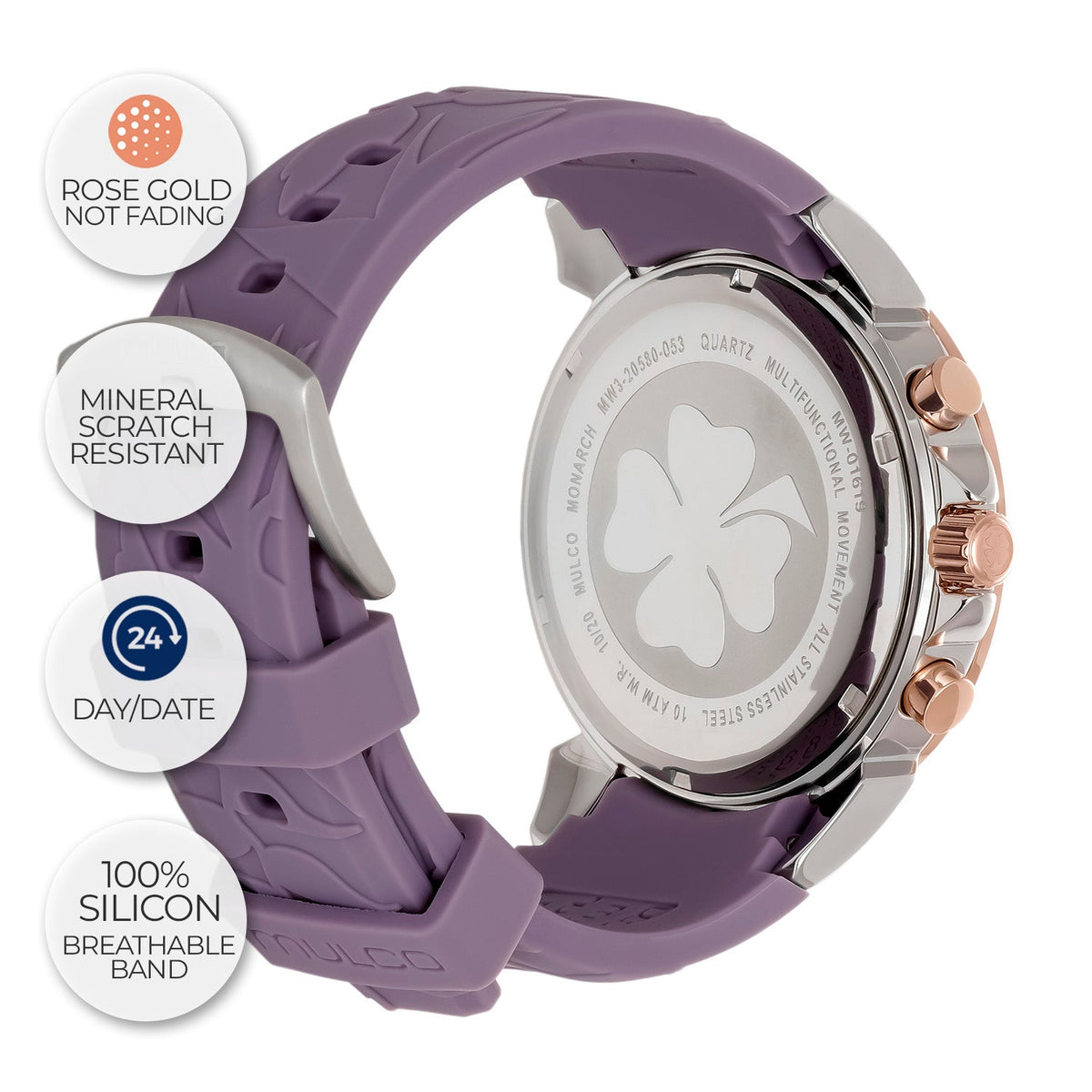 Reloj Mulco Lush Monarch morado detalle